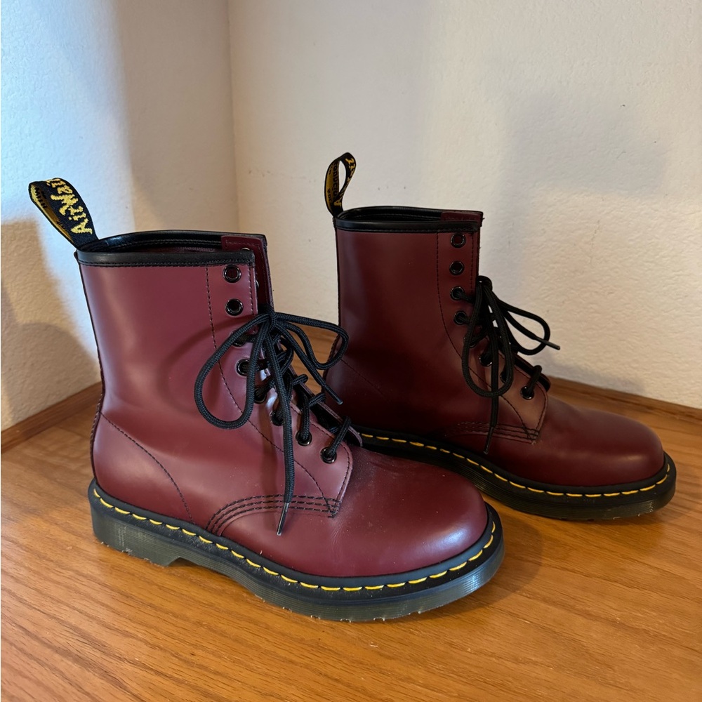 Maroon Dr. Martens.  Like new. Worn 1 time